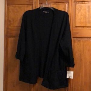 NWT Croft & Barrow Black Blazer Cardigan 2X
